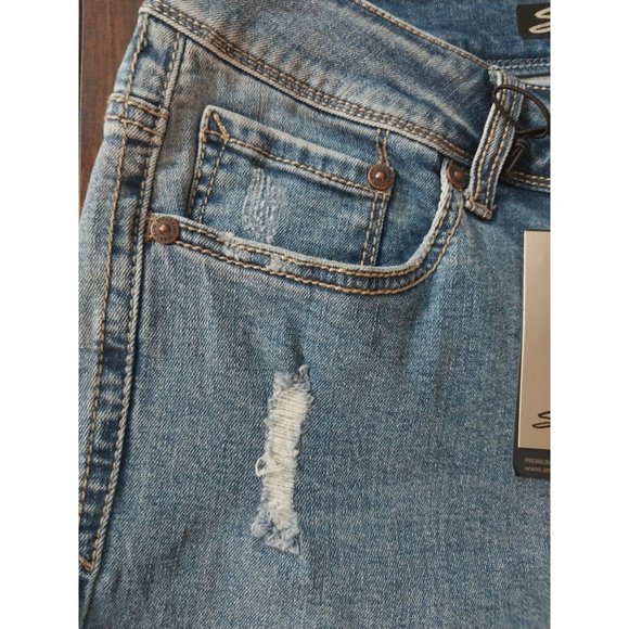 Seven7 Jeans Retro-Denim Ankle Straight Vintage Embroidered Cut Out Leg Sz 12 - Picture 8 of 15